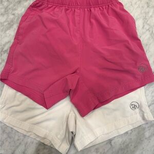 Dirty Mids Mens Pink and White Shorts